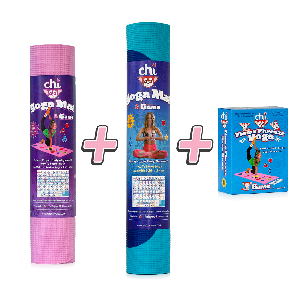 Exclusive Family Game Gift Bundle: Chi Yoga Mats + Card Game